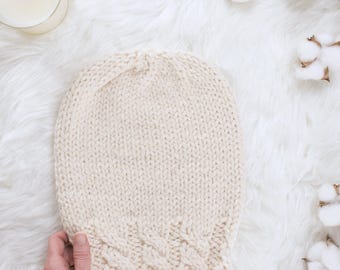Knitting Pattern - Chunky Cable Knit Slouchy Hat Pattern - Grace - Brome Fields