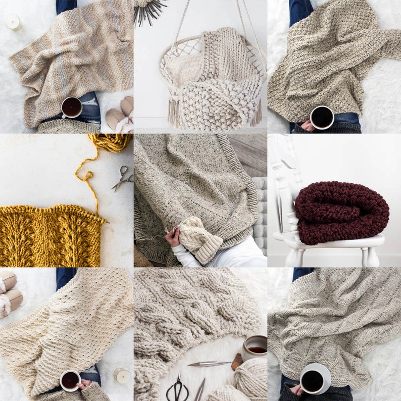 15 Chunky Blanket Knitting Pattern Bundle, Super Chunky Cable Knit Blanket, Beginner Blanket Patterns, Jumbo Knit Blanket, Baby Blankets image 10