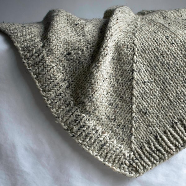 Blanket Knitting Pattern, Square Throw Blanket, Super Bulky Knit Blanket, Chunky Knit Blanket Pattern, Forever