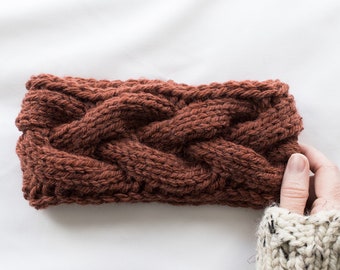 2-Hour Cable Headband Knitting Pattern, Squishy Chunky Knit Pattern, Braided Cable Headband Pattern, Quick Knit Headband, Chasing Cables