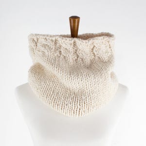 Knitting Pattern - Cable Knit Cowl Pattern Chunky Knitted Cowl Neck Warmer Circle Scarf - Grace - Brome Fields