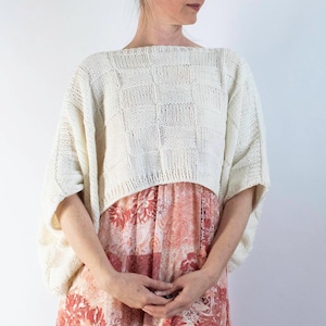 Seamless Quilt Poncho Pattern Knitting Pattern, Lovely Lightweight Summer Poncho, Easy Beginner Spring Poncho Sweater, Gentle Breeze