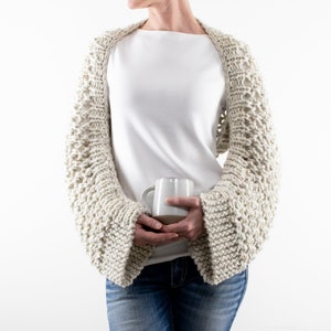 Easy Lace Shrug Knitting Pattern, Chunky Lace Crop Top Knitting Pattern, Crop Cardigan, Knit Jacket, Crop Blanket Sweater, Brome Fields