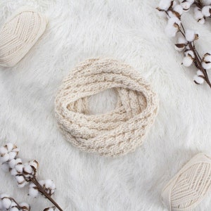 Chevron Infinity Scarf Knitting Pattern Simple Beginner Knit Twinkle Lights Brome Fields image 3