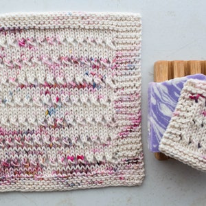 Country Dishcloth Knitting Pattern Mini Scrubbie Video Tutorial Eyelet Dishcloth Euphoria image 2