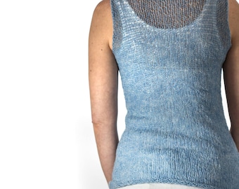 Loose Knit Summer Tank Top Knitting Pattern, Beginner-Friendly Knit Sleeveless Top, Truthfulness
