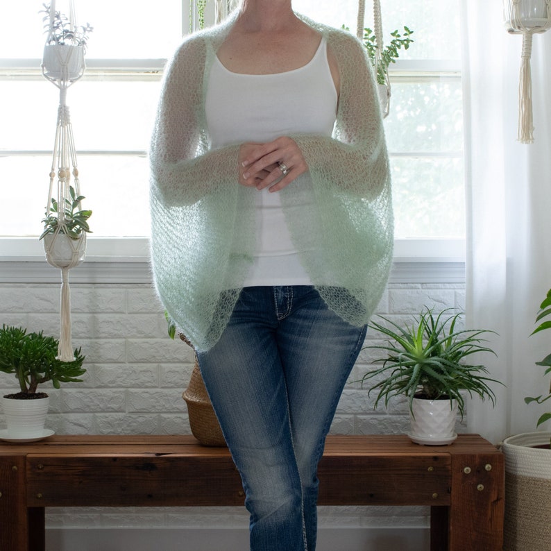 BEGINNER Knitting Pattern Easy Summer Shrug Knitting Pattern Simple Knitted Shrug Shrug Sweater Pattern Summertide Brome Fields image 2