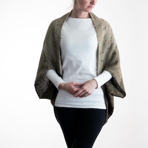 Faded Cardigan Knitting Pattern - Cocoon Scoop Shrug - Knit Scoop Jacket - Knit Cocoon Cardigan - Worsted Knitting Pattern - Interdependent