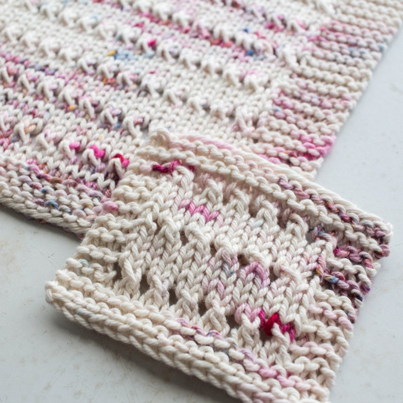 Country Dishcloth Knitting Pattern Mini Scrubbie Video Tutorial Eyelet Dishcloth Euphoria image 6