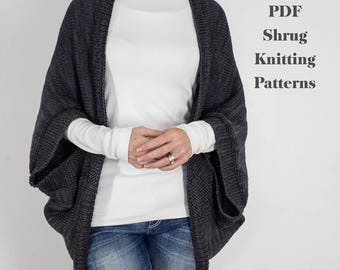 Shrug Knitting Pattern Bundle, Easy Blanket Sweaters, Chunky Knit Cocoon Cardigan, Beginner Garment Pattern, Buy 3 Get 1 Free, Decisiveness
