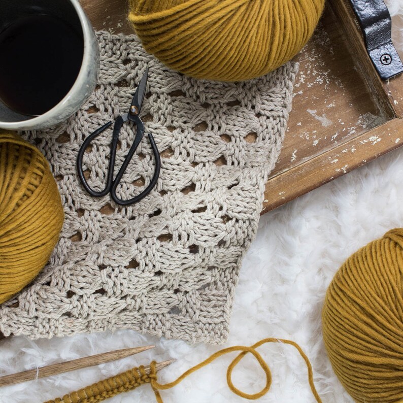 Success Knitting Pattern Knit Table Placemat Cotton Linen Blend Brome Fields image 3