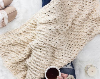 Cuddly Blanket Knitting Pattern, Beautiful Blanket Pattern, Chunky Knit Super Bulky Throw, Super Squishy Blanket, Magnanimity