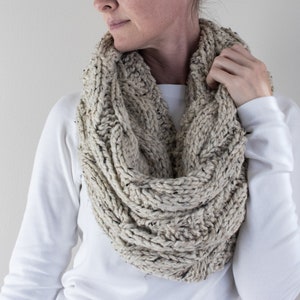 Knitting Pattern, Infinity Scarf Pattern, Cable Knit Scarf, Chunky Knit Scarf, Circle Scarf, Winter Accessory