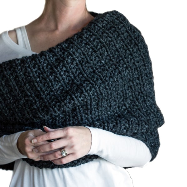 OVERSIZED Knitting Pattern- Super Bulky Cowl - Super Squishy Beginner Pattern - Leadership