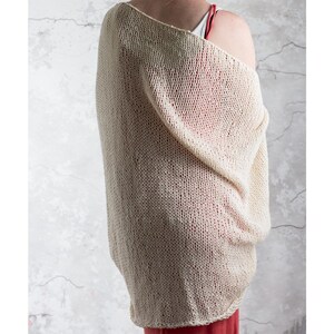KNITTING PATTERN, Simple Summer Shrug, Bolero Cocoon Cardigan Pattern, Oversized Blanket Sweater, Introspection