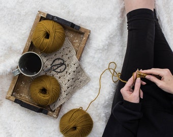 Success - Knitting Pattern - Knit Table Placemat - Cotton Linen Blend - Brome Fields