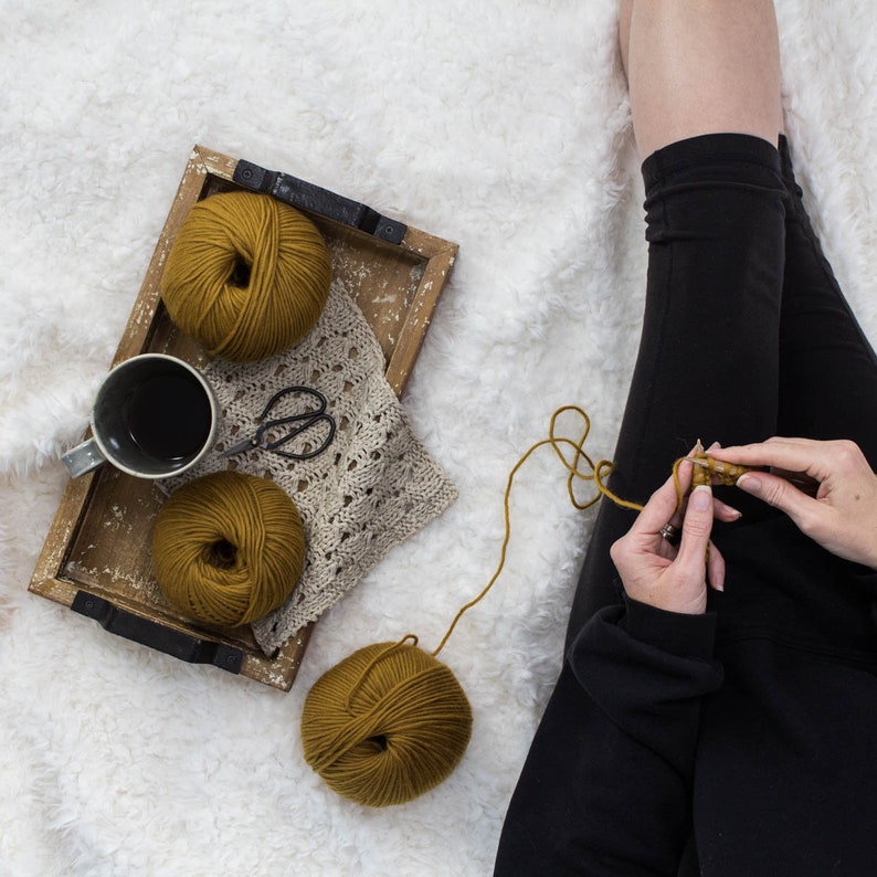Success Knitting Pattern Knit Table Placemat Cotton Linen Blend Brome Fields image 1