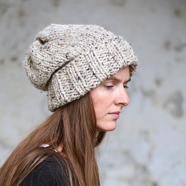 Slouchy Hat Knitting Pattern - Super Bulky Hat Pattern - Beginner Hat Pattern - Wisdom