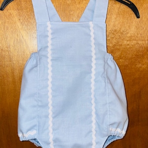 Baby Blue Spanish Style Bubble Baby Romper