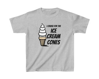 Funny Kids Cruise T Shirt | Matching Family Cruise Shirts for Boys or Girls (Unisex) | Cruise Shirt for Family Trip | Cruise Food, Ice Cream