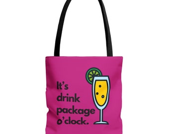 Cruise Bag for Excursions, Ship | Drink Package O Clock | Best Cruise Tote | Friends Cruise, Couples Cruise | Cruising List
