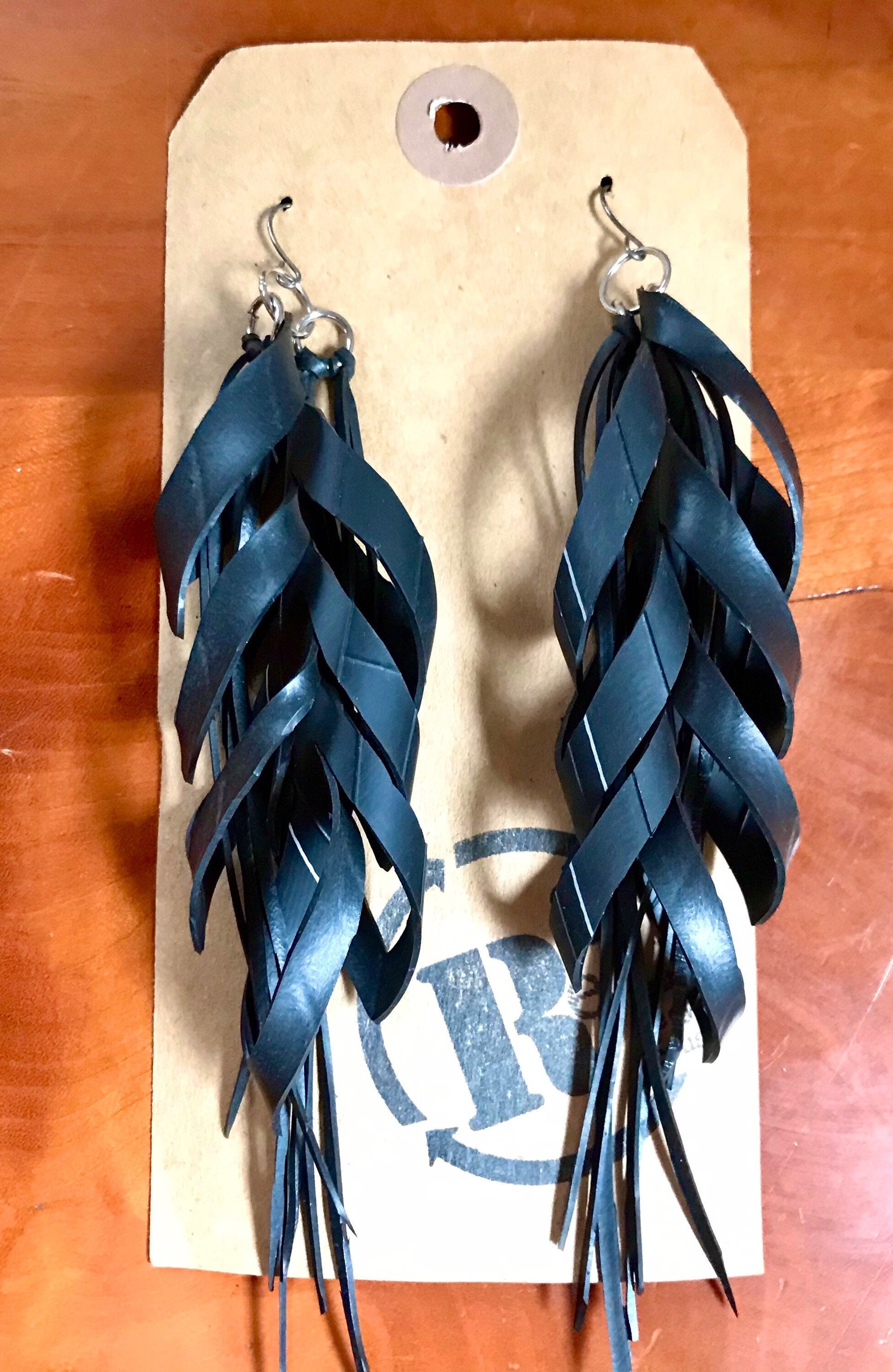 HAUTE MESS Earrings Hand Made From Up-cycled Bicycle Inner Tube