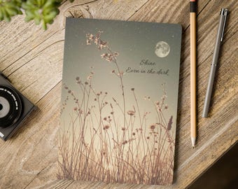 Moonlit Wildflowers Softcover Journal | Inspirational Notebook, Gift for Her