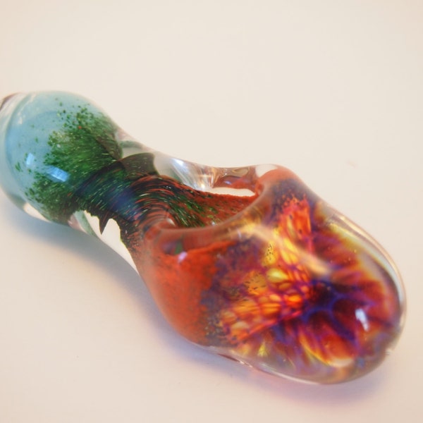 Glass Pipe - Purple Honeycomb Inside Out Frit Twister 3.75"