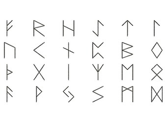 Instant Download*** (Machine Embroidery Design) "Rune 2" Norse Nordic Elder Futhark Alphabet Font