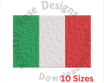 Diseño de bordado a máquina con la bandera de Italia (descarga instantánea)