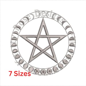 Moon Phase Pentacle 2 (Instant Download) Machine Embroidery Design