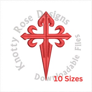Cruz de la Orden de Santiago (Descarga instantánea) Diseño de bordado a máquina