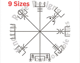 Vegvisir (Instant Download) Machine Embroidery Design- Quilting Redwork