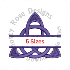 Celtic Knotwork Triquetra Split Monogram Frame (Instant Download) Machine Embroidery Design