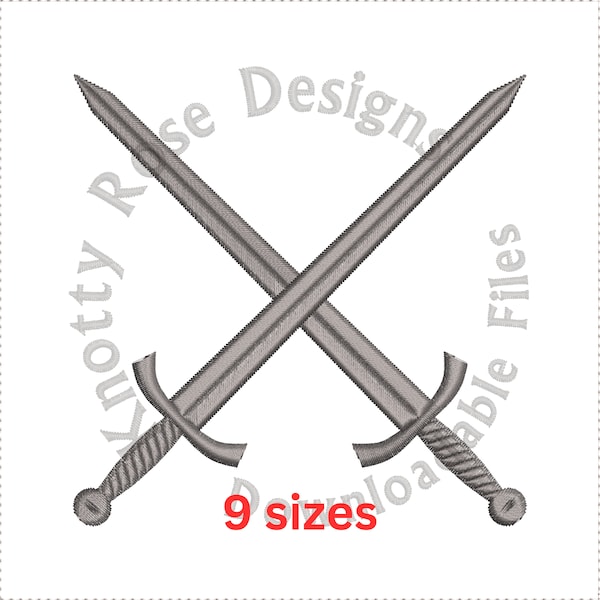 Heraldic Crossed Swords Marshal 3 (Instant Download) Machine Embroidery Design