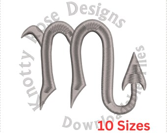Diseño de bordado a máquina del símbolo astrológico tribal de Escorpio (descarga instantánea)
