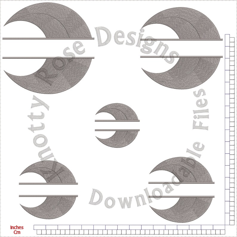 Split Moon Svg Increscent Moon Split Monogram Frame (instant Download) Machine ...