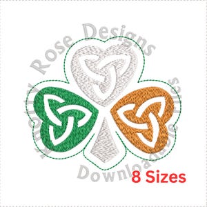 Celtic Knotwork Shamrock 1 Irish Flag (Instant Download) Machine Embroidery Design