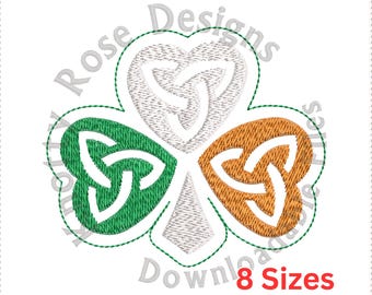 Keltische Knotenarbeit Shamrock 1 Irische Flagge (Instant Download) Maschinenstickerei