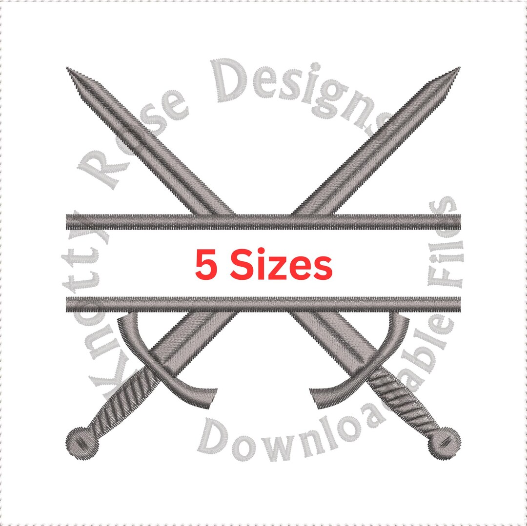 Heraldic Crossed Swords Marshal 3 Split (instant Download) Machine ...