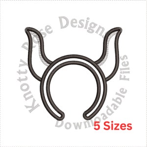 Applique Devil Horns Headband (Instant Download) Machine Embroidery Design