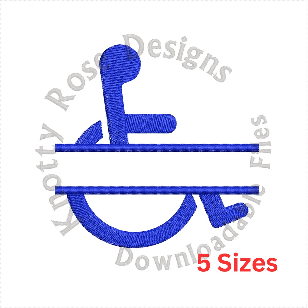 Handicap Accessible Symbol Split instant Download Machine Embroidery ...