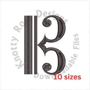 Musical Alto Clef (Instant Download) Machine Embroidery Design
