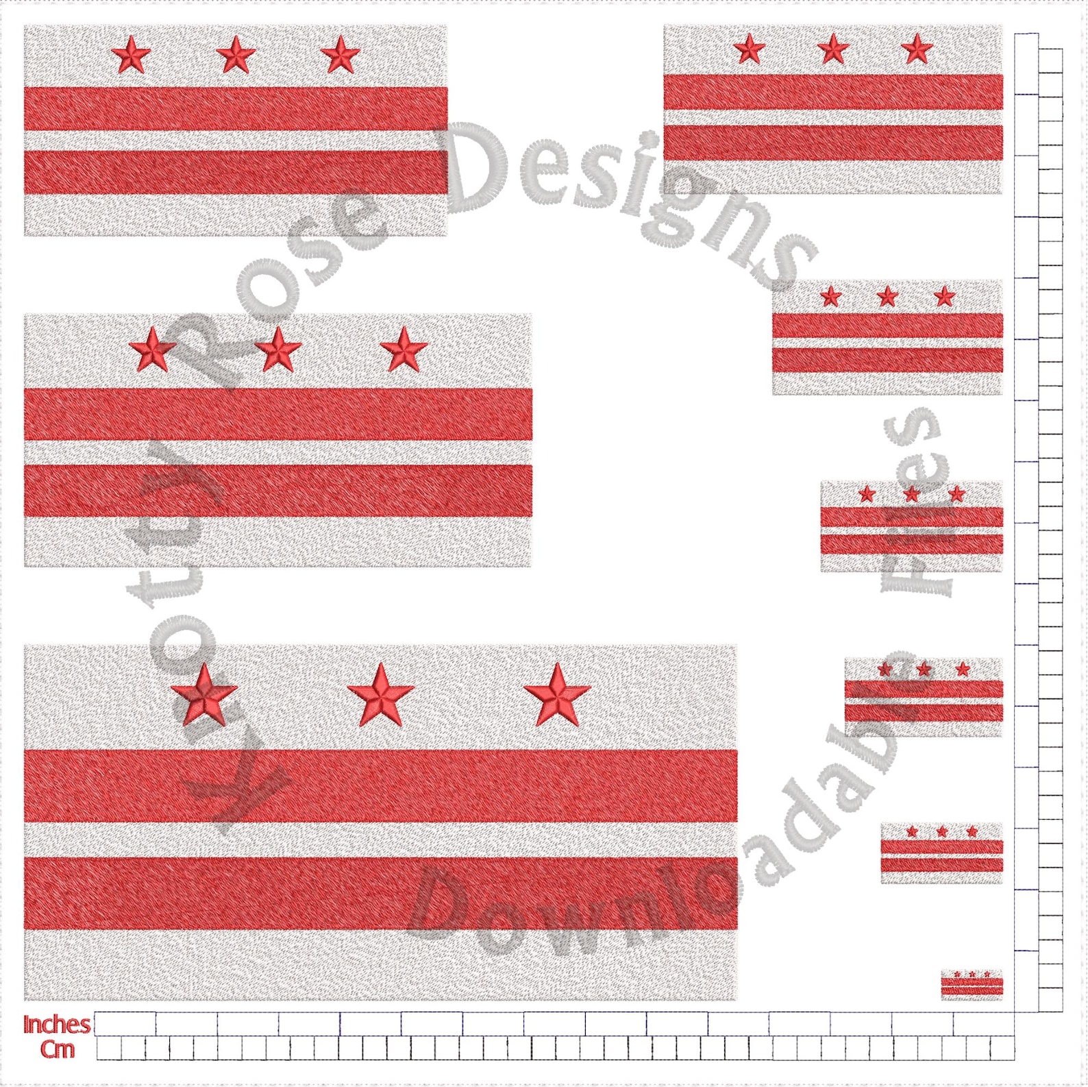US Washington DC Flag (instant Download) Machine Embroidery Design USA ...