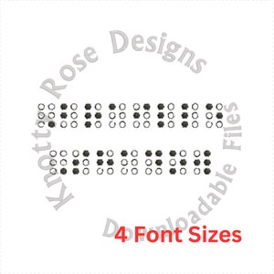 Braille Shadow - Monogram Font (Instant Download) Machine Embroidery Design