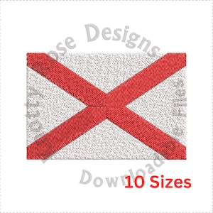 Alabama State Flag United States of America USA (Instant Download) Machine Embroidery Design AL