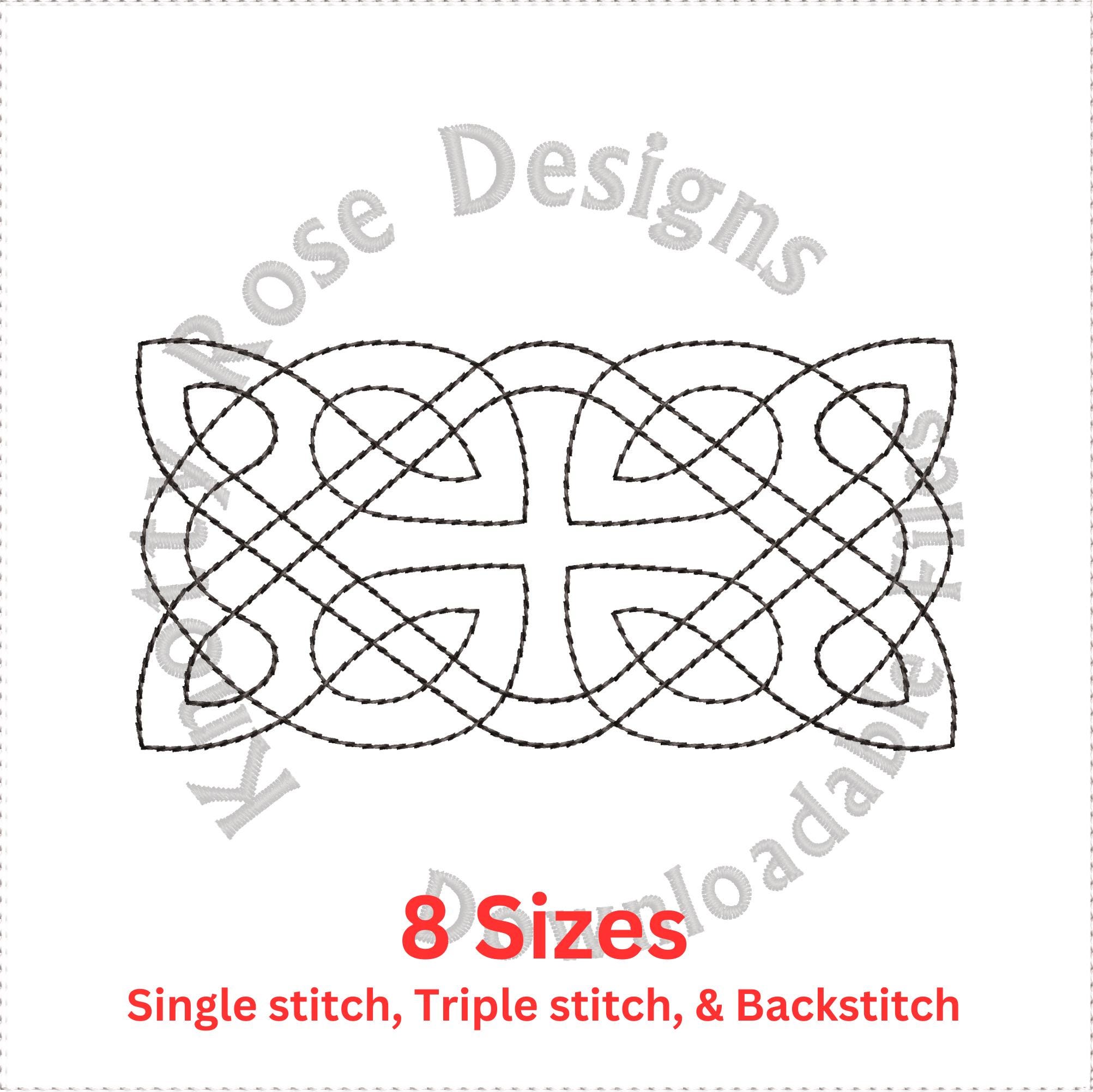 Celtic Knotwork Rectangle 1 Quilting Redwork (instant Download) Machine ...