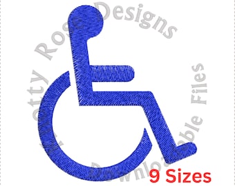 Simbolo accessibile ai disabili (download immediato) Disegno per ricamo a macchina