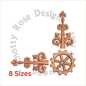 Steampunk Corner Flourish 2 (Instant Download) Machine Embroidery Design