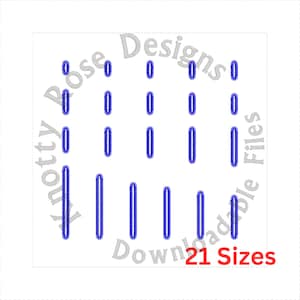Rounded Buttonholes (Instant Download) Machine Embroidery Design
